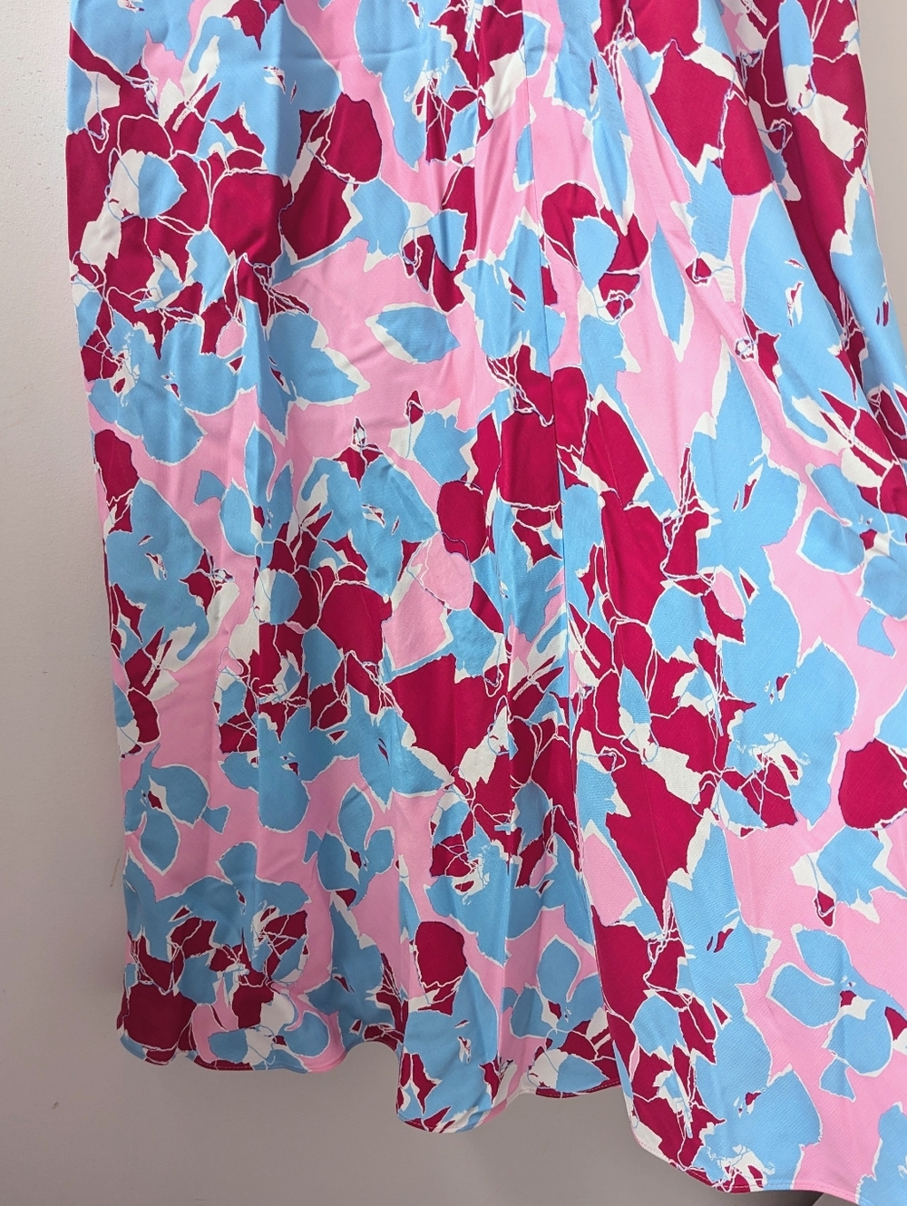 Diane Von Furstenberg Floral Twist-Front Pink + Blue Midi Dress - Picture 12 of 13